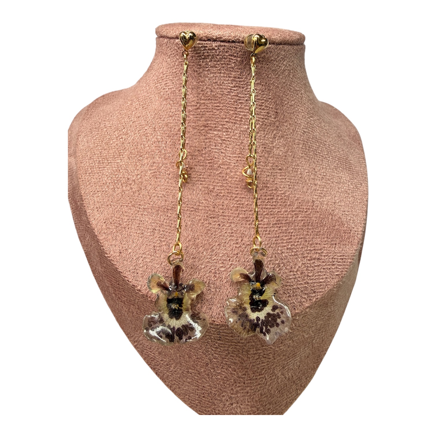 Aretes con orquídea