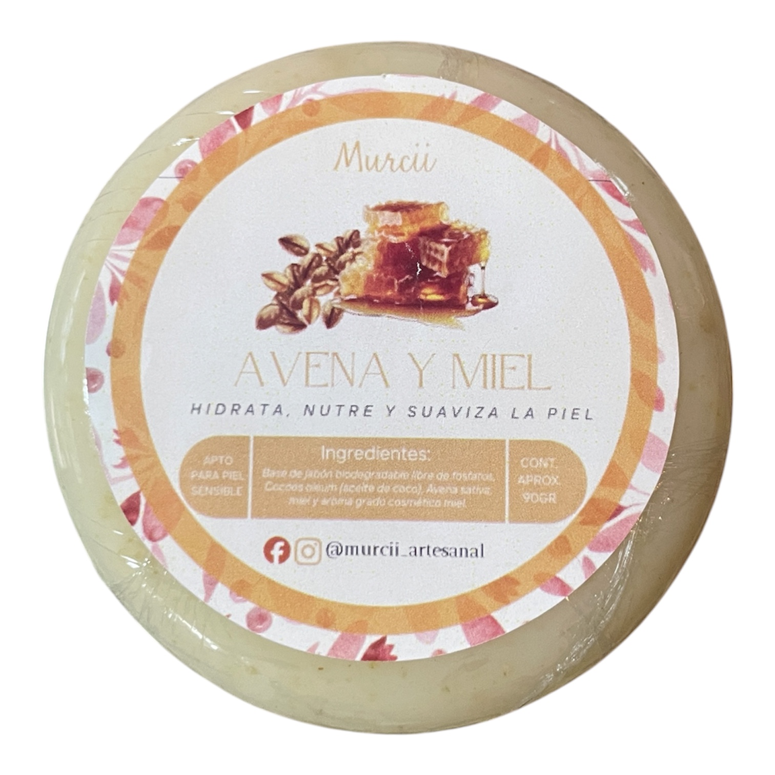 Jabón Avena-miel presentación aprox. 90g