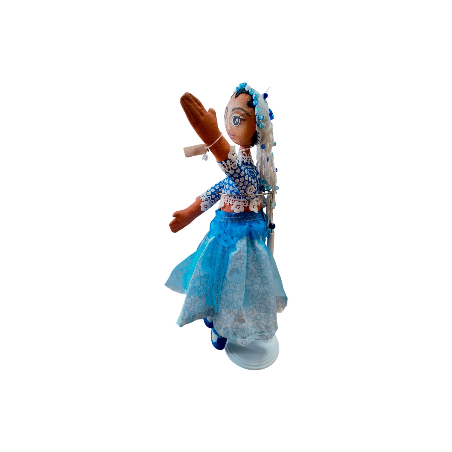 MUÑECA TURQUESA Y PERLAS