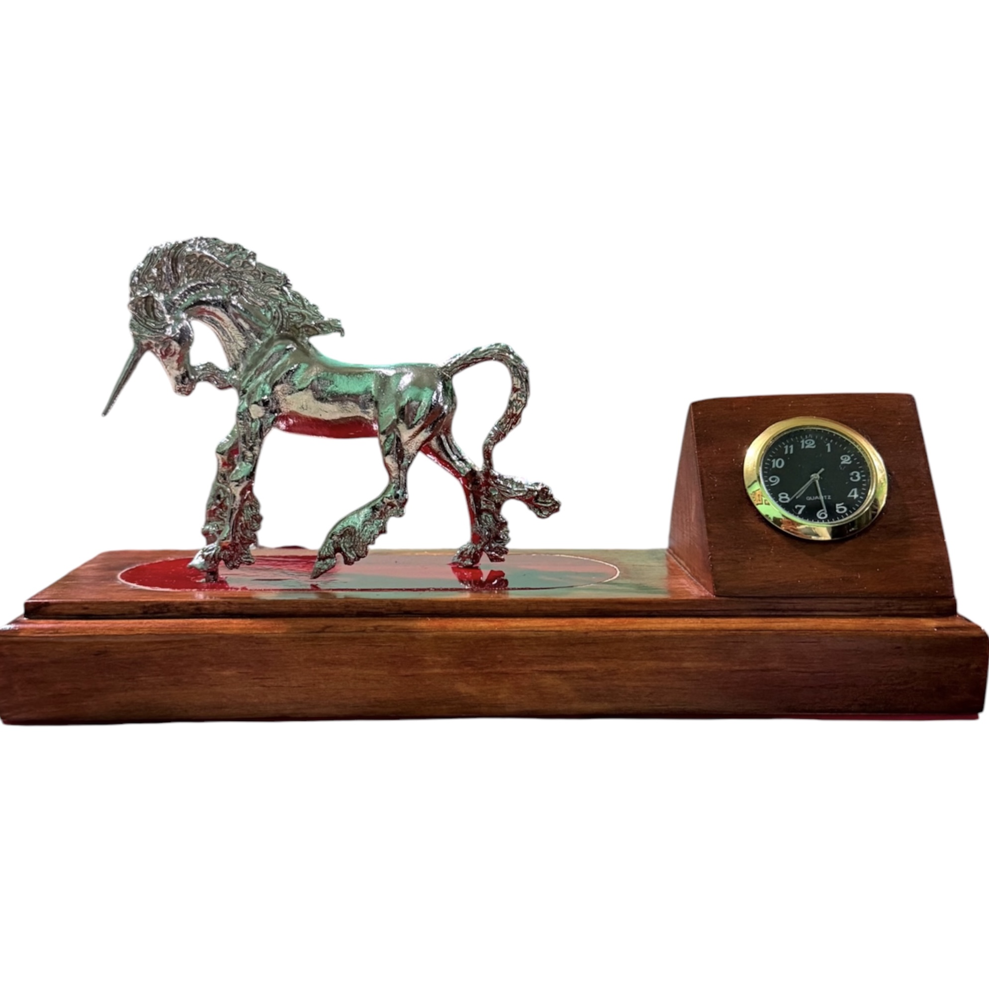 Unicornio de escritorio con reloj Quartz